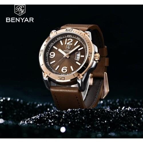 BENYAR Quartz Watches Mens New Top Brand Luxury Luminous Fashion Watch Men Waterproof Military WristWatch Mens Relogio Masculino