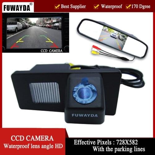 FUWAYDA Color Car Rear View Camera for Ssangyong Rexton Ssang yong Kyron,with 4.3 Inch Rear view Mirror Monitor