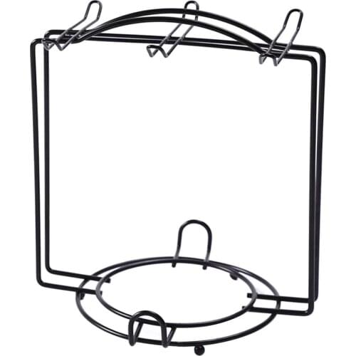 Home Hanging Cup Holder Bold Black Sprayed Wrought Iron Coffee Cup Holder with 6 Saucer and 6 Cup Holder Kitchen Storage Rack