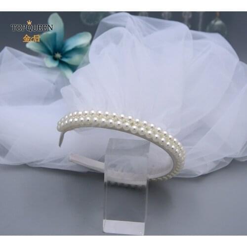 TOPQUEEN V58 Bridal Veil with Headband Bridal Accessories Wedding Wedding Veil with Crystal Edge Veil Headband Soft Veil Silk