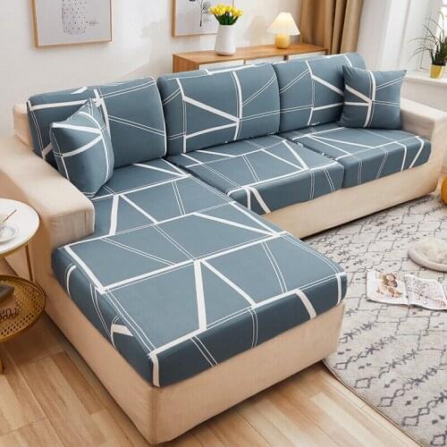 Geometry Plaid L Shape Sofa Cushion Cover Slipcovers Stretch Furniture Protection Cover Elastic Corner Couch Chair Covers Towel