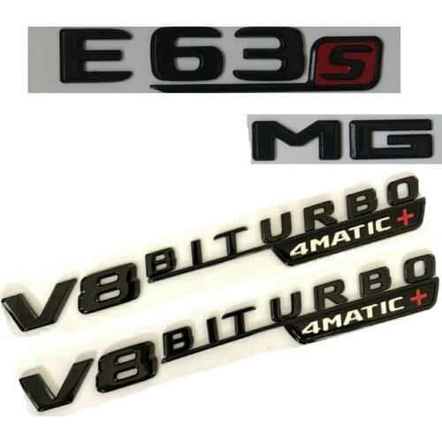 Gloss Black E63s for AMG V8 BITURBO 4MATIC+ Badges Emblems for Mercedes W213