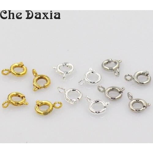 100PCS/Pack 6mm diameter round Spring buckle For DIY Necklace bracelet Accessories