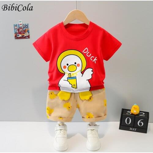 Summer Kids Boys Solid Color Clothes Sets Baby Gentleman Cartoons Short T Shirt + Shorts Toddler Boy Clothing Kids Clothes Set