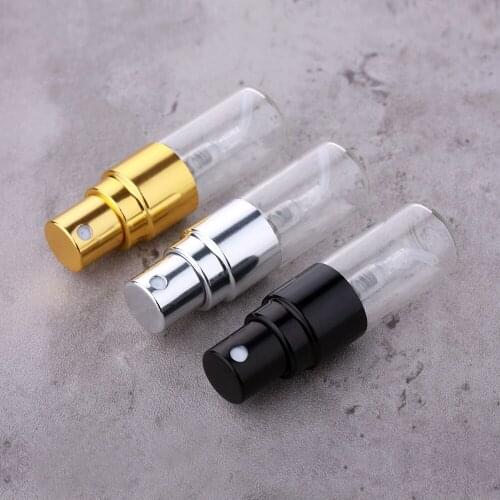 50 pieces/lot Mini 2ml Clear Spray Vial Bottle Portable Glass Refillable Perfume Bottles Sprayer Fine Mist Empty Bottle