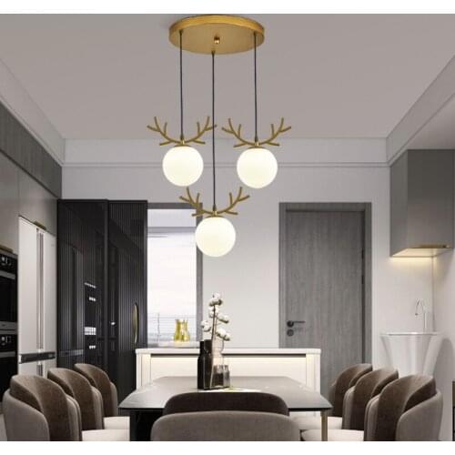 Nordic minimalist lamps postmodern living room background wall creative design fashion aisle bedroom bedside antler pendant lamp