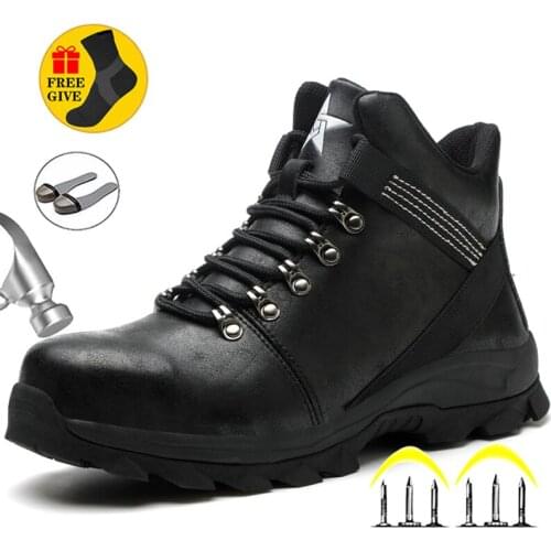 Mens Boots Steel Toe Shoes Men Boots Winter Shoes Anti-piercing Safety Shoes Men Indestructible Work Shoes Security Boots Male