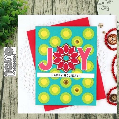 Metal Cutting Dies Flowers JOY for Scrapbooking Steel Craft Die Cut Embossing Paper Card Album Stencil