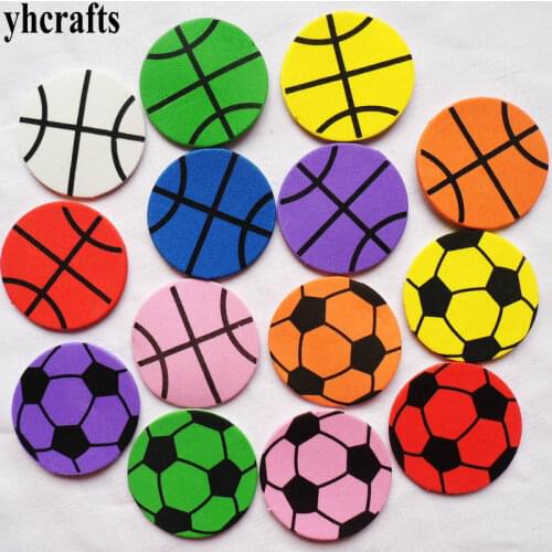 1bag/LOT,Football basket ball foam stickers Kids toy baby room decoration Early educational toys Color learning Kindergarten OEM
