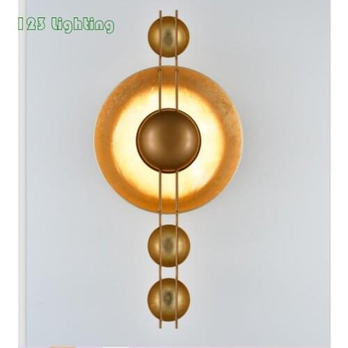 New Style LED Wall Lamp Living Room Bedside Stairs Aisle Wall Sconce Gold Art Design Decoration Hotel Light Fixtures Round