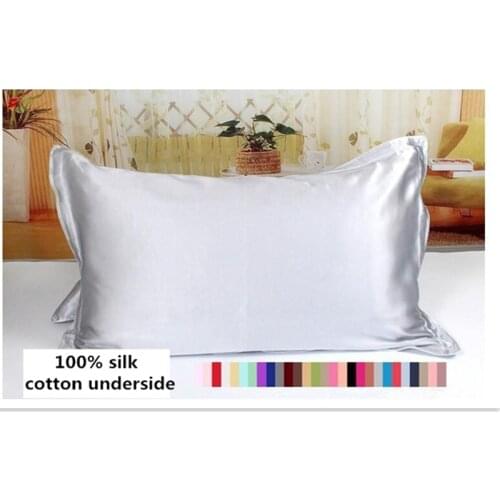 One Side 100% Mulberry Silk Pillowcases Envelope Pure Silk Pillow Case Pillowcase for Healthy Sleep Multicolor
