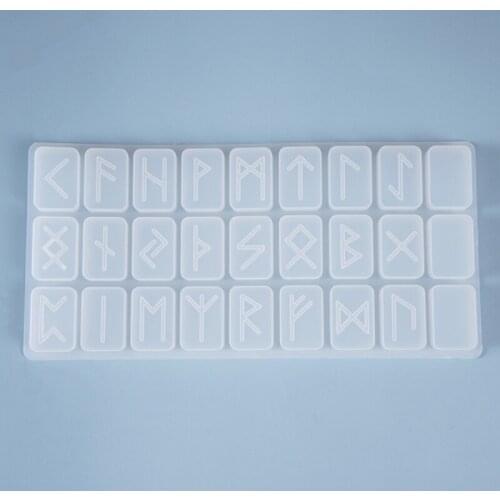 Crystal Epoxy Resin Mold Energy Symbol Runes Letter Word Model Mirror DIY Mould