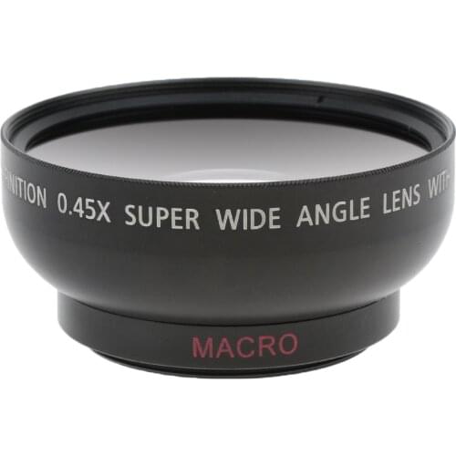 43mm 0.45x Wide Angle Lens With Macro For Canon Nikon Sony Digital Cameras. Includes 2 X Lens Hood And Protector Bag