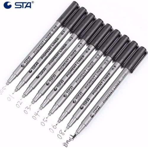 School supplies STA 8050 waterproof pIgment liner painted pens Soft head The beautiful fiber pen sketch pen needle pen