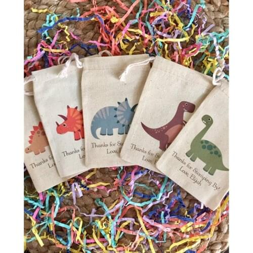 Dinosaur Party Favor Bag personalized kid birthday party gift bag candy bags Bachelorette welcome bag baptism bags thank you bag