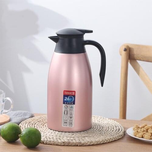 304 Stainless Steel Thermos 2L Thermal Flask Vacuum Insulated Hot Water Pot Coffee Tea Milk Jug Thermal Pitcher For Home Office