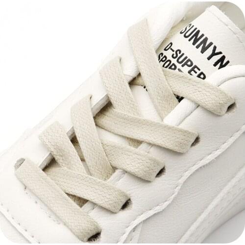 Weiou Trendy New Arrival 8MM Pure Color Laces 100% Cotton Waxed Flat Strings Waterproof Durable Shoe Cords шнурки для кроссовок