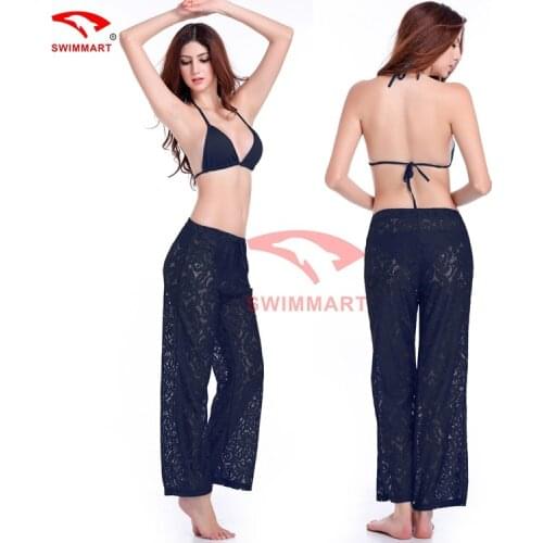 SWIMMART Women Full Lace Bikini Pants Lady Sexy Trend Pants Europe US Female Beach Trousers Waistband Adjustable Beach Hot Pants