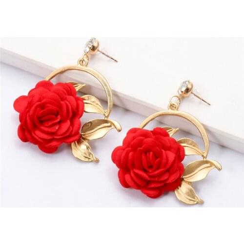New Design Vintage Metal Flower Shaped Drop Earrings Boho Handmade Fashion Statement Jewelry Accessories For Women Wholesale