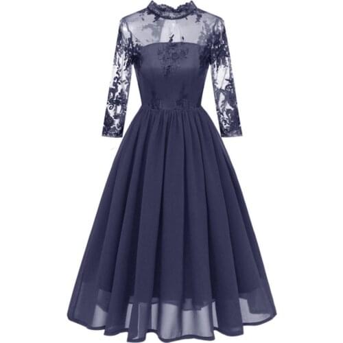 Aibeautyer New Summer Casual Solid Slim Embroidery Lady Dress A Line Turtleneck Short Sexy Mid-calf Women Dresses