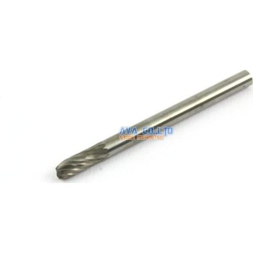 10 Pieces 3mm Tungsten Carbide Burr Rotary Cutter File 3mm Shank Single Cut (NO.4)