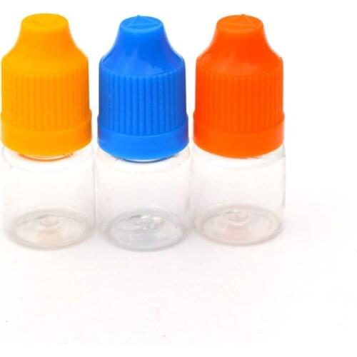 100 Sets 3ml Clear PET Plastic Dropper Bottle With Childproof Cap And Long Needle Tip Empty Eye Liquid Vial Storage Jar