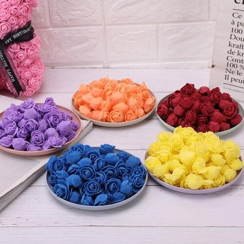 200pcs Cheap PE Mini Artificial Flowers for Home Wedding Decoration Accessories Fake Foma Bears Scrapbook Diy Wreath Needlework
