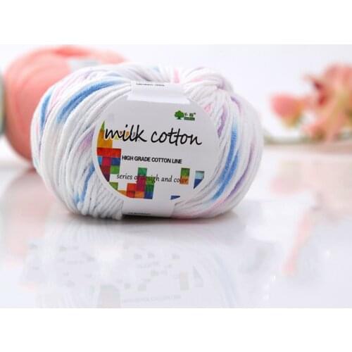 300G 6balls/lot High Quality Natural Worsted Soft Milk Cotton Baby Yarn Crochet Yarn Wool Yarn for Knitting 48 Colors