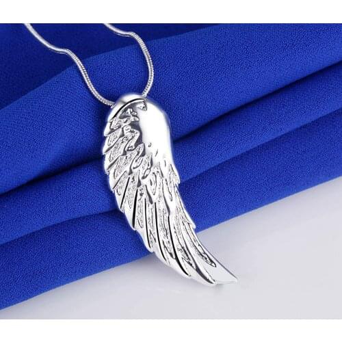 AN146 Hot Beautiful Exquisite Silver Plated Necklaces Wholesale Free Shipping Charm Christmas Fashion Jewelry Pendants Wing