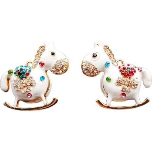 Car Alloy Carousel Perfume Clip Creative Diamond-studded Car Air Conditioning Air Outlet Aromatherapy Clip Car Accessories