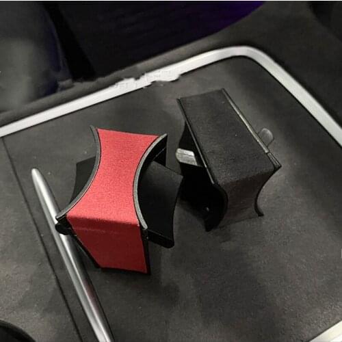 Black/Red Car Cup Holder Insert Car Water Cup Slot Slip Limit Clip ABS Cup Holder Clip Limiter For Tesla Model 3 2021 Model Y