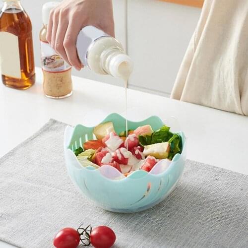 Salad Cutter Bowl 2021 Household Fruit Salad Tools Multi-function 3 in 1 PP Plastic Food Chopper Slicer Drainer for Kitchen