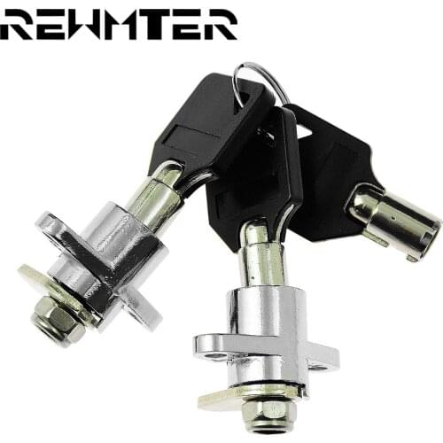 REWMTER Black Motorcycle Lock Parts Hard Saddlebag Lock Key Set For Harley Road King Glide Touring Model 1997 - 2013 Up