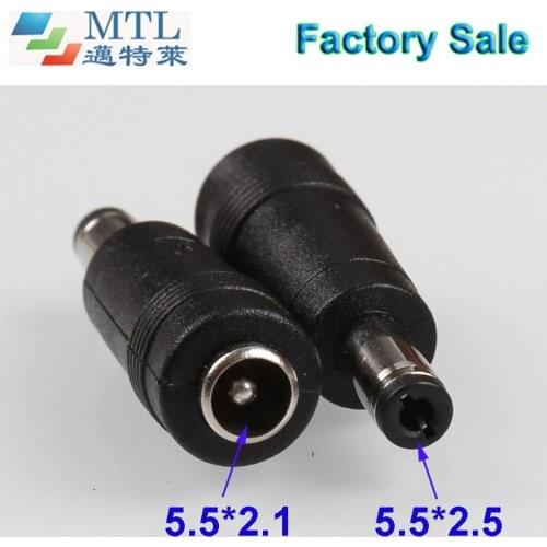 DC converter connector 5.5mm*2.1mm female to 5.5*2.5 male connector, 100 pcs/lot, factory wholesale