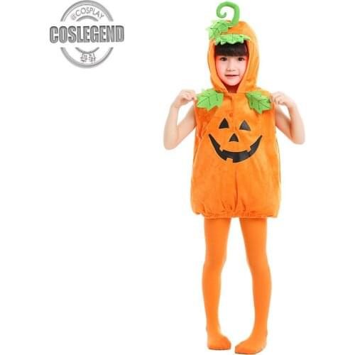 Child Toddler Pumpkin Vest Costume Child Vegetable and Food Cosplay Costumes Kids Boys and Girls Halloween Party Costume