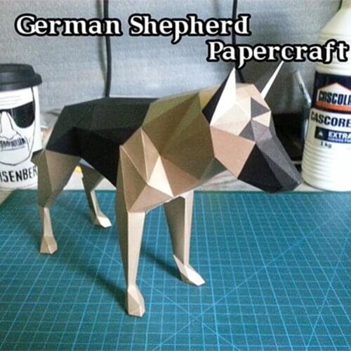 DIY Home Decoration Collie Shepherd Dog Paper Model Puzzles Toy Animal for Restaurants Bar Waterproof Educational Folding Model