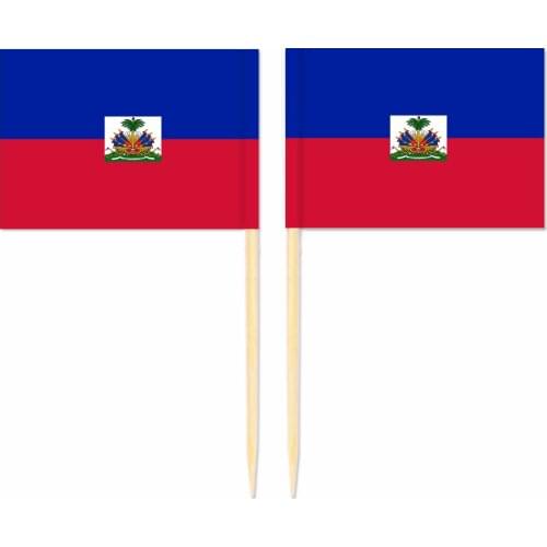 Haiti Toothpick Flag 3.5X2.5CM Cake Topper Party Cupcake Wedding Baby Shower Supplies Lovely Baking Dessert Decorations