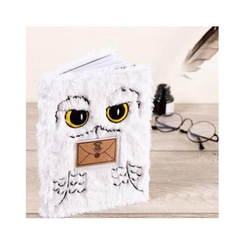 Harried Potter Hedwig Owl Plush A5 Notebook with a notepad diary Cute Toys Birthday Christmas Adults Kids