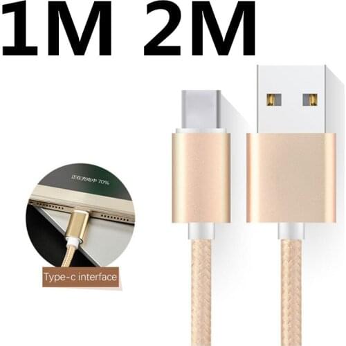 1M 2M USB-C Nylon USB 3.1 Type C cable 1 m For Macbook ZUK-ZE Data Charge Sync Cable For Huawei P40 Pro Y6 Pro 2019 Y7 Y9 2019