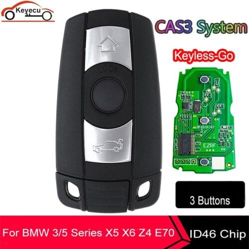 KEYECU Keyless-Go Full Intelligent Remote Key 315MHz PCF7953 /868MHz PCF7945 Chip for BMW CAS3 3/5 Series X5 2006-2011 KR55WK491