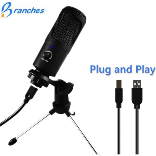 Condenser Microphone With Tripod USB Computer Studio Microphone For PC Microphone For Phone Karaoke Microphone