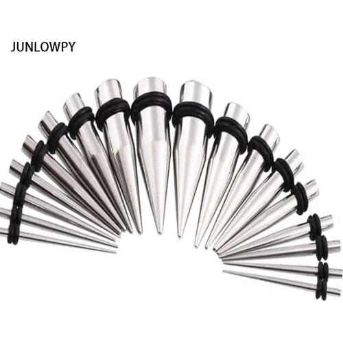 JUNLOWPY Stainless Steel Ear Gauge Taper Tunnel Plug Expander Stretching Piercs Kit 1.6-10mm 90pcs Expander Piercing Body