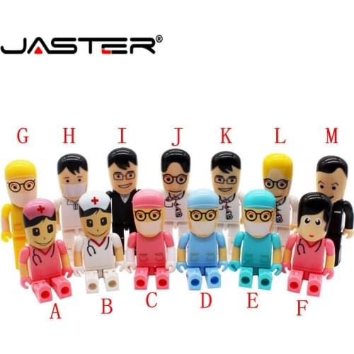 JASTER Doctors nurse USB Flash Drive Pen drive Gift cartoon doctor pendrive 4GB 8GB 16GB 32GB 64GB cute physician memory stick