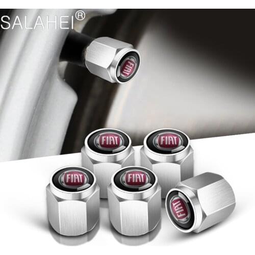 5Pcs Car Accessories Car Wheel Tire Valve Tyre Caps Case Cover For Fiat Viaggio Abarth Punto 124 125 500 Abarth Panda Bravo TIPO
