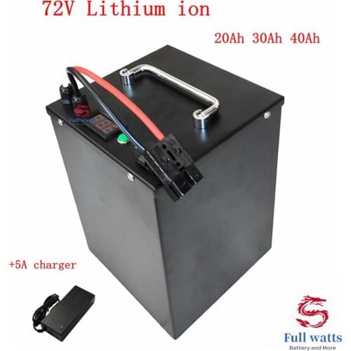 72v 20Ah 30Ah 40Ah lithium li ion polymer battery pack 50A BMS 3000w for Off-road scooter tricycle Golf Cart cruiser +5A charger