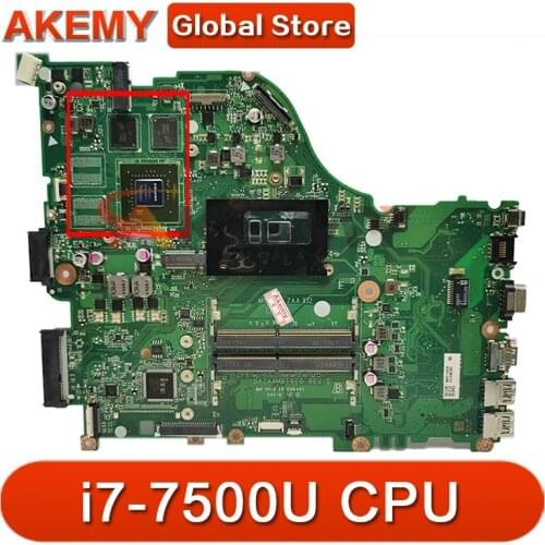 Akemy Laptop Mainboard For ACER Aspire E5-575 i7-7500U Motherboard DAZAAMB16E0 SR2ZV N16S-GT1-KB-A2 DDR4