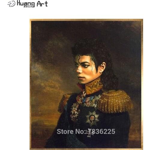 Handmade Michael Jackson Portrait Oil Painting on Canvas for Living Room Decor High Quality Realistic Characters Wall Painting