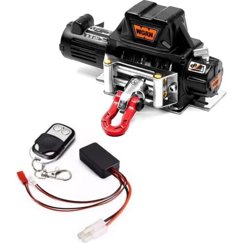 Metal Automatic Winch Wireless Remote Controller System for 1/10 RC Crawler Car Axial SCX10 90046 Traxxas TRX4 Redcat