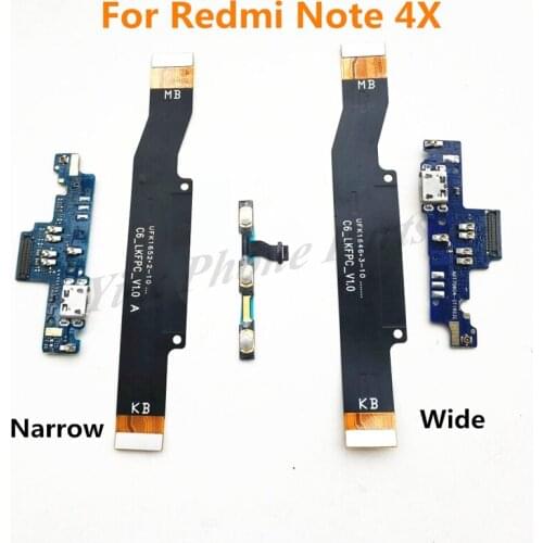 Power Volume & USB Charging Board Flex Cable & Motherboard MainBoard Connections Flex Cable For Xiaomi Redmi Note 4X Note4X