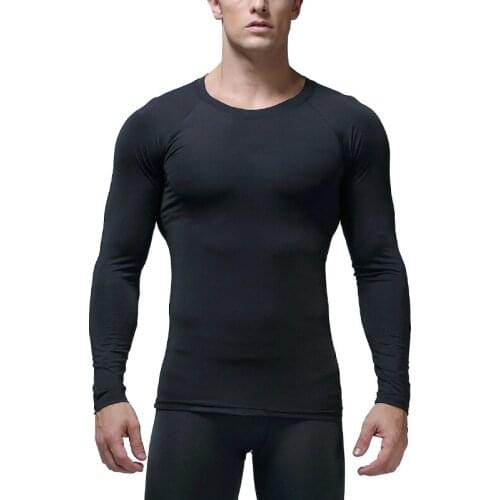 Mens Quick Dry Compression Baselayer Underlayer Top Long Sleeve Athletic Sports T-Shirt